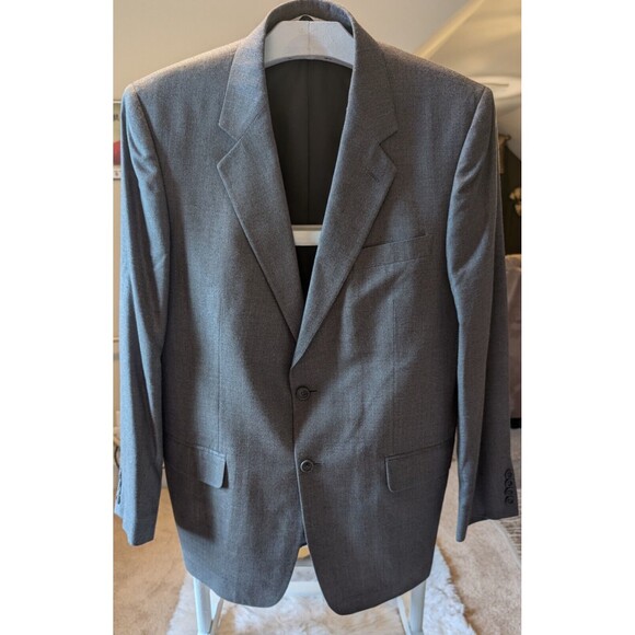 Versini Men's Gray 2 Button Blazer Sport Coat Jacket Size 42L Silk/Wool - Picture 6 of 13